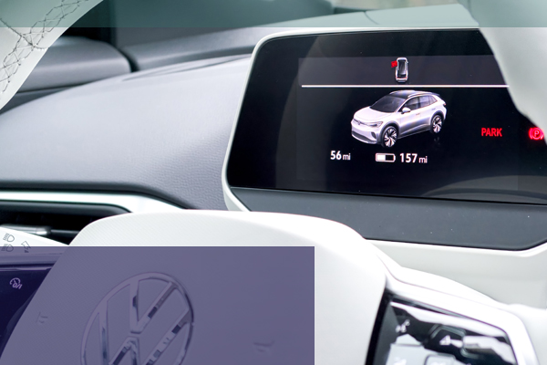 Volkswagen interior car dashboard display with miles remaining TTG in Phoenix, AZ