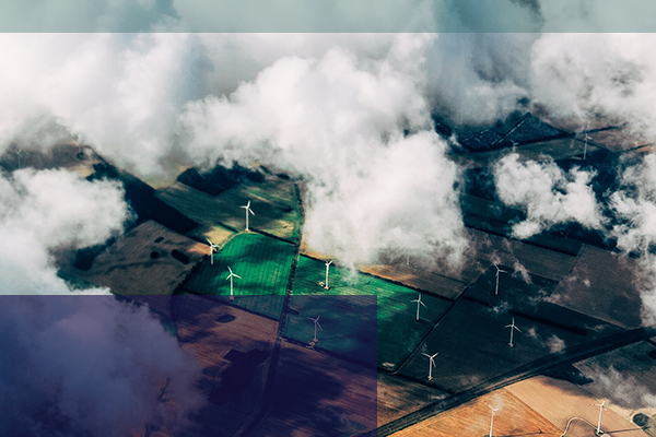 Aerial photo of windmills through the clouds TTG in Phoenix, AZ